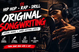 be your professional male rapper, drill artist or hip hop ghostwriter