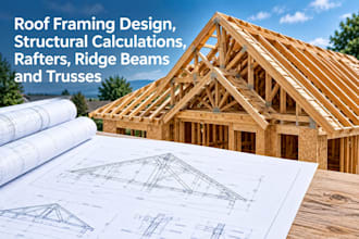 roof framing design, structural calculations, rafters, ridge beams and trusses