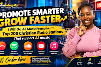 do ai music promotion to top 200 christian radio stations that support ai music