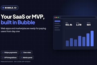 build your saas, marketplace or mvp web app with bubble io