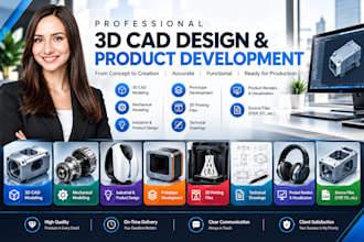 3d cad design industrial product design mechanical model prototype 3d printing