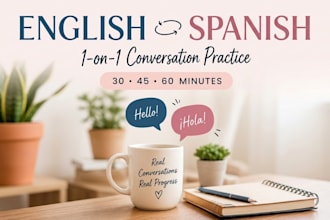 help you practice english or spanish through natural relaxed conversation