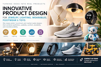 make industrial product design for jewelry, lighting, wearables, footwear, toys