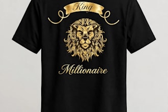 design luxury king lion t shirt design for your clothing brand