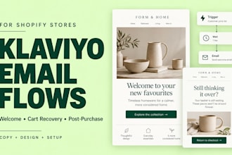 set up klaviyo welcome and abandoned cart email flows for shopify