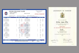 design diploma certificate, college, ged and university high school transcript