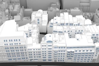 revit 3d digital model, 4d 5d bim, lod 400 to 500, monochrome cityscape design