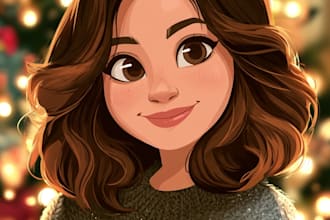 make a disney cartoon illustration