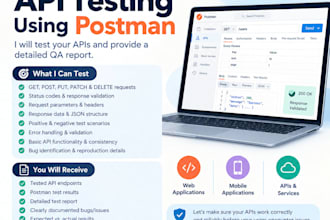 perform API testing using postman and provide a QA report