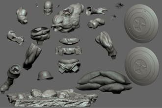 model printable 3d action figure, split for easy assemble,organize stl, ztl file
