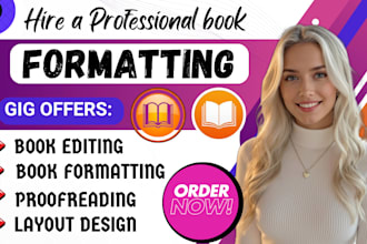 do book formatter, typesetter and book interior layout designer, book formatting