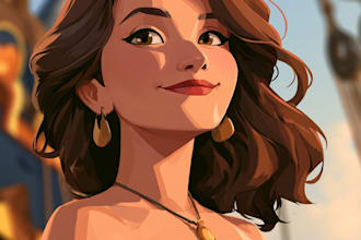 make a disney cartoon illustration