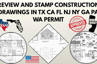 review and stamp construction drawings in tx ca fl nj ny ga pa wa permit