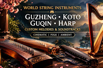 record guzheng, koto, guqin, and harp for your music