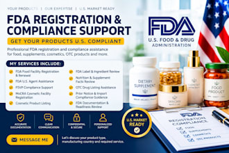 fda compliance, fda registration, us agent fda, fda label review, fda cosmetics