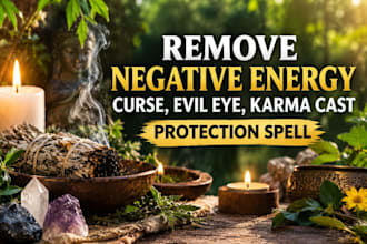 remove negative energy, curse, evil eye, karma cast protection spell