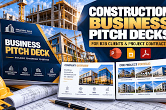 design construction business pitch decks for b2b clients and project contracts