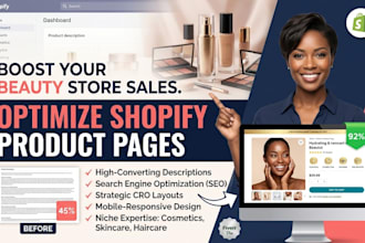 optimize shopify beauty store product pages, seo and conversion rate