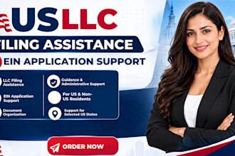 provide US llc filing assistance and ein application support
