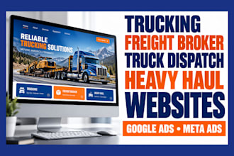 build trucking, freight broker, truck dispatch, heavy haul websites google ads