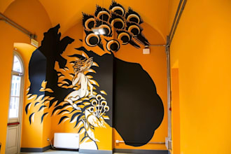 design custom 3d anamorphic graffiti mural, optical illusion wall art