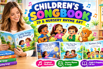 illustrate 2d childrens songbooks and nursery rhymes