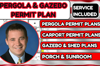 draw pergola carport gazebo shed fence porch sunroom and renovation permit plan