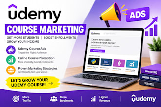 do udemy course marketing, udemy online course ads, online course promotion