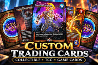 design custom tcg trading cards, collectible cards and game cards
