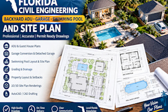 design florida civil engineering backyard adu garage swimming pool and site plan