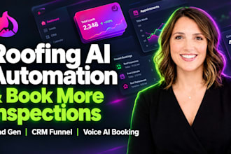 build roofing lead generation, CRM funnel, appointment booking ai automation
