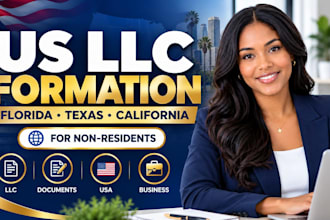 register florida llc, texas llc and california llc for resident and non resident