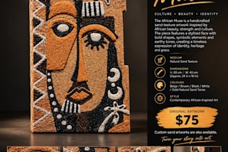 create unique african inspired artwork and illustrations