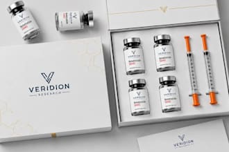 do premium peptide mockup design peptide label design for research peptide brand