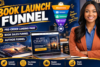 book launch funnel, pre order landing page, book sales funnel, author funnel