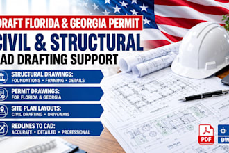 provide florida and georgia civil structural drafting support