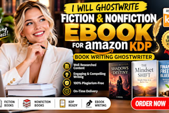 ghostwrite fiction nonfiction ebook for amazon KDP book writing ghostwriter