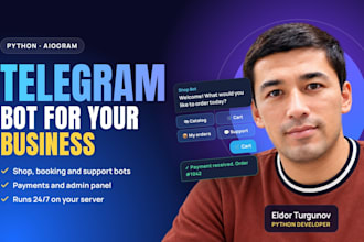develop a custom telegram bot in python with admin panel