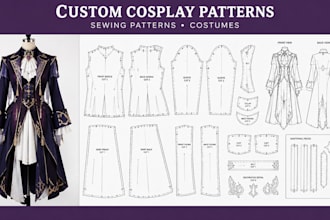 design custom cosplay patterns, eva foam armor, sewing patterns and 3d cosplay