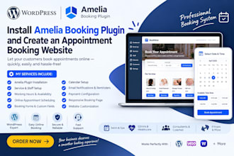 install amelia booking plugin and create an appointment booking website