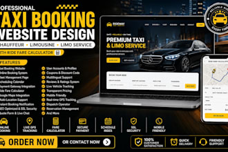 create taxi booking website chauffeur, limousine, limo website with calculator