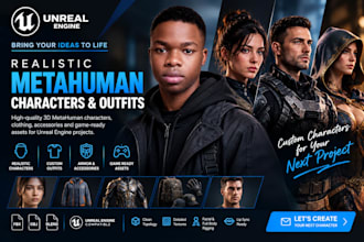 create realistic metahuman character 3d outfit character modeling unreal engine