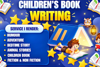 be your children book ghostwriter, children story book writer and kids story