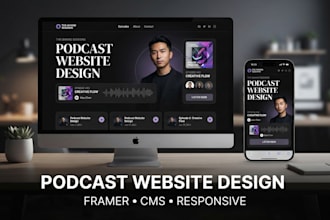 create a responsive podcast website with episode pages