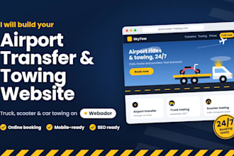 design truck driving towing roadside assistance airport transfer webador website