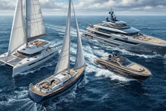 design sailboat, catamaran, powerboat and yacht concert drawings