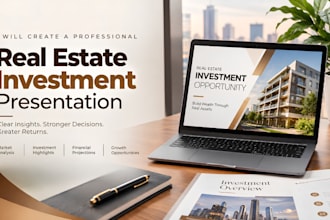 design a professional property real estate pitch deck investment presentation