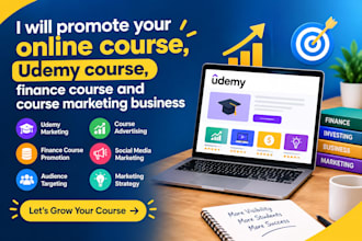do online course promotion, finances course and course marketing business