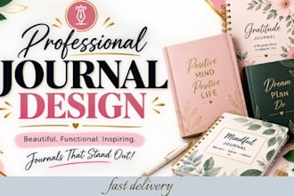 design journal design, printable journal, planner, KDP journal interior
