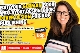 edit your german book and layout design, book cover design for kdp publishing